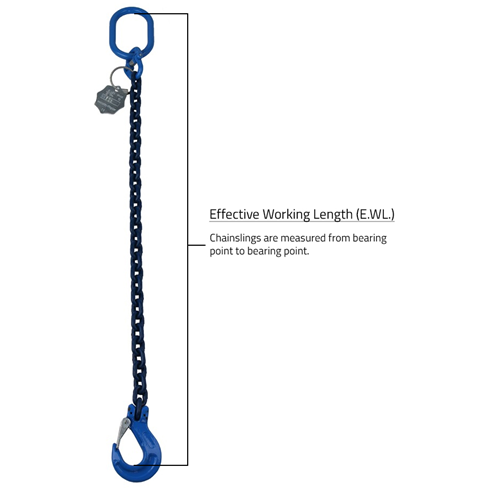 2.5 tonne Grade 100 ChainSling 1 Leg , Latch Hook