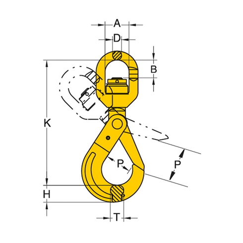 Yoke 8-027N G80 Swivel Self Locking Hook with Ball-Bearing