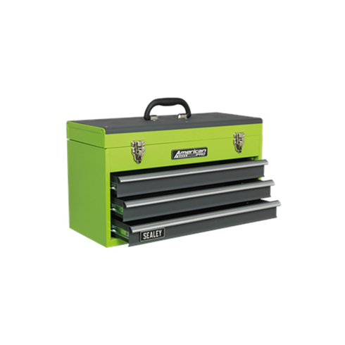 Sealey AP9243BBHV Tool Chest 3 Drawer Portable with Ball-Bearing Slides - Green/Grey