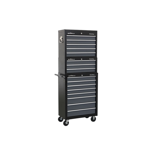 Sealey AP35STACK Tool Chest Combination 16 Drawer with Ball-Bearing Slides - Black/Grey