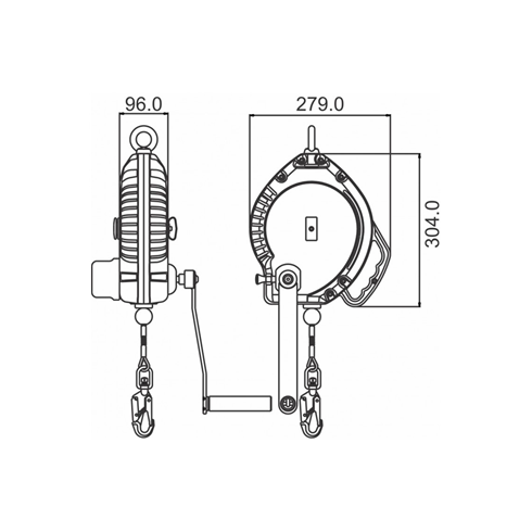 Kratos Safety FA2040120 Olympe 20mtr Retractable Fall Arrester with Integrated Rescue Winch