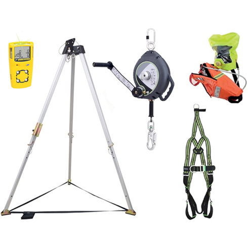 Kratos Safety Confined Space Rescue Kit c/w 20mtr Fall Arrester with Recovery Winch, Gas Detector, Breathing Apparatus & Harness..
