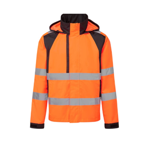 Portwest CD860 WX2 Eco Hi-Vis Rain Jacket Orange/Black