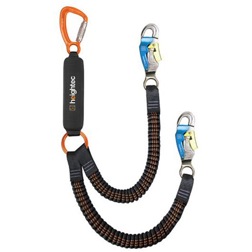 Heightec LE2T150B FLEXOR 1.5mtr Elasticated Twin Lanyard c/w Steplock Hooks