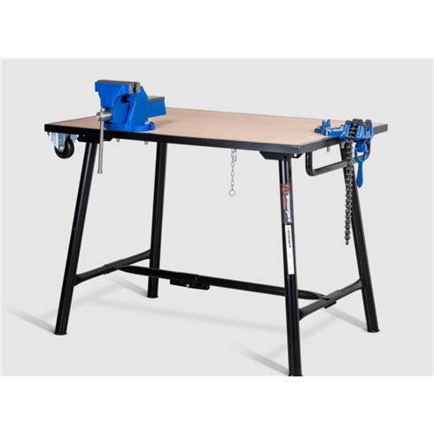 Armorgard TuffBench Folding Workbench c/w Wheels, Handle, Chain Vice and Engineers Vice BH1080-VWK