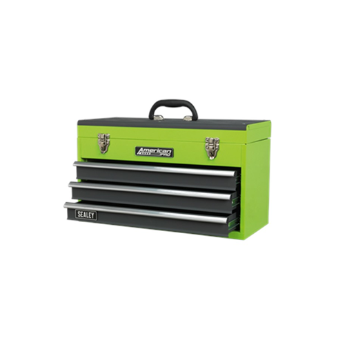 Sealey AP9243BBHV Tool Chest 3 Drawer Portable with Ball-Bearing Slides - Green/Grey