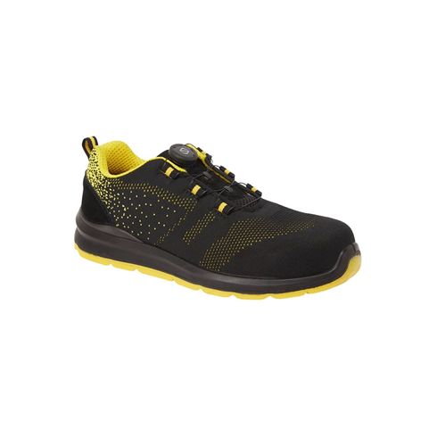 Portwest FT08 Black/Yellow Compositelite Wire Lace Safety Trainer Knit S1P