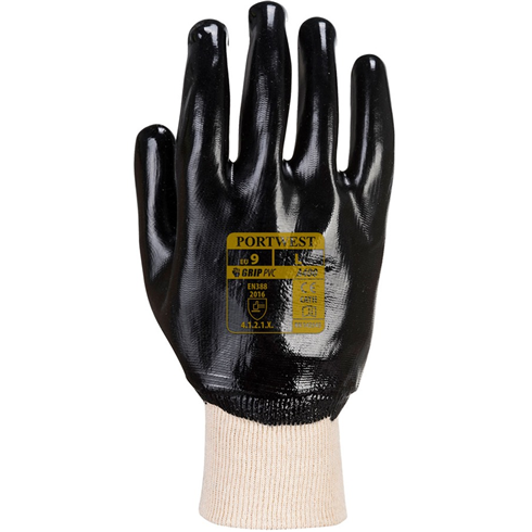 Portwest A400 PVC Knitwrist Glove Black (10pk)