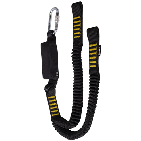 Ridgegear RGL9 Twin Leg Elasticated Webbing Lanyard & Shock Absorber