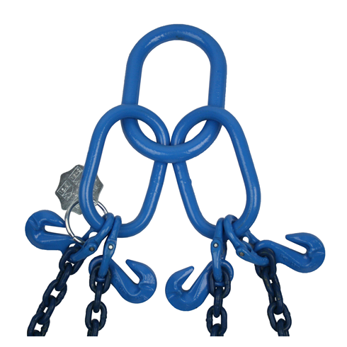 5.3 tonne Grade 100 4Leg Chainsling c/w Safety Hooks