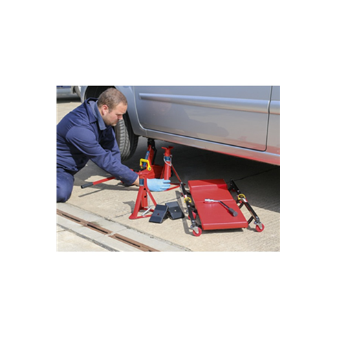 Sealey JKIT01 5pc Lifting Kit 2tonne (Inc. Jack, Axle Stands, Creeper, Chocks & Wrench)