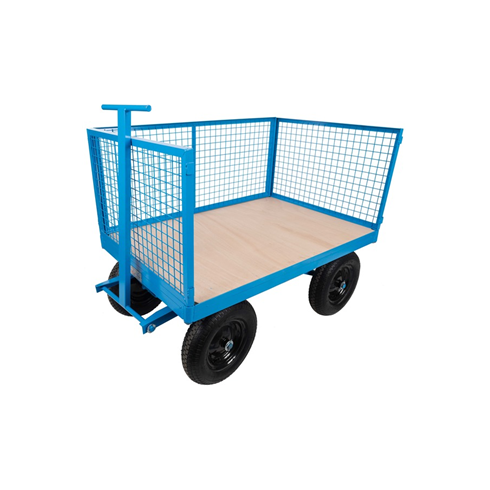 1tonne Heavy Duty Site Trolley c/w Pneumatic Tyres  and Removable Mesh Sides