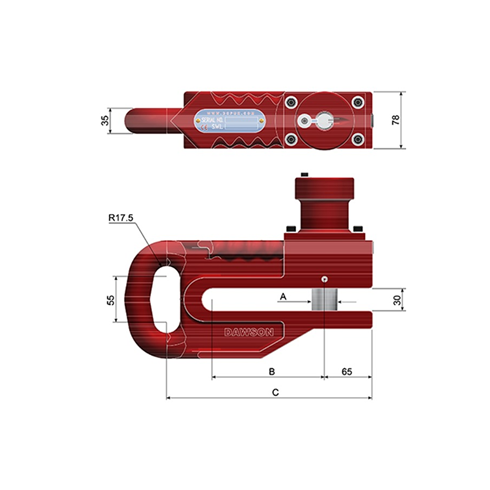 EGRS 7.5tonne Remote Ground Release Lifting Shackle 250mm Throat Depth