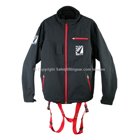 Jacket Safety Harness, Wind Breaker/Water Proof Black