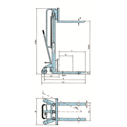 Pfaff HV0516 500kg Hydraulic Hand Stacker 1600mm lift