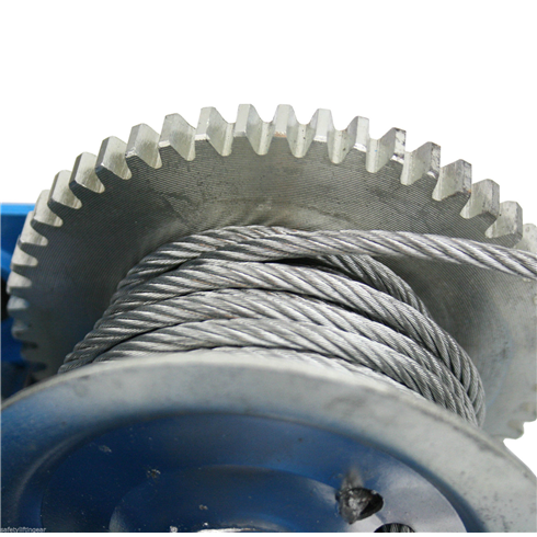 Hand Winch 2500LB C/W 7.6mtr Wire Rope