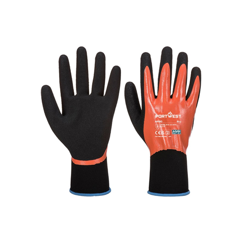 Portwest AP30 Dermi Pro Waterproof Glove Orange/Black (10pk)