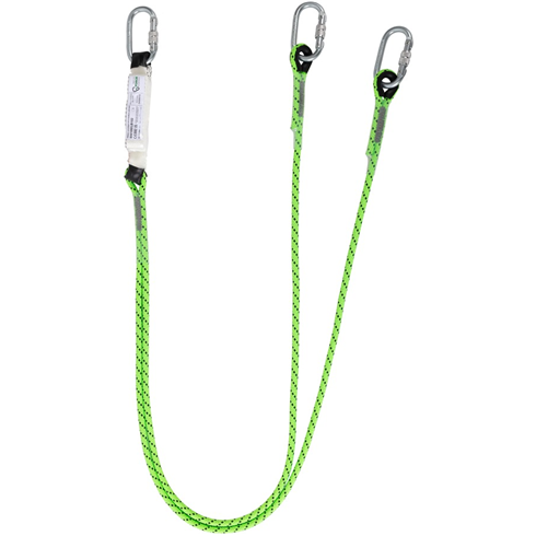 Twin-Leg "Y" Shock Absorbing Lanyard 1.5mtr c/w Karabiners