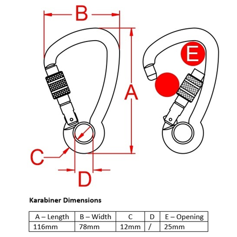 KONG HMS Classic 22kN Pear Shaped Twist Lock Karabiner