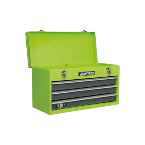 Sealey AP9243BBHV Tool Chest 3 Drawer Portable with Ball-Bearing Slides - Green/Grey