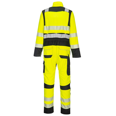 Portwest F507 Flame Resistant Hi-Vis Coverall Yellow/Black