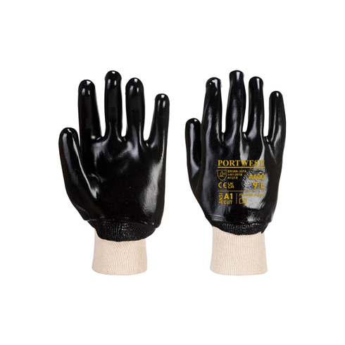 Portwest A400 PVC Knitwrist Glove Black (10pk)