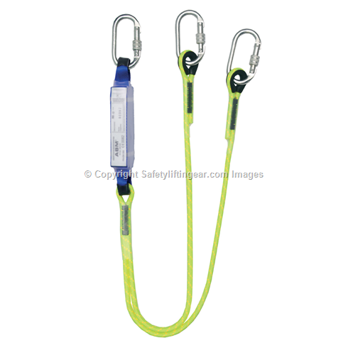 Y Shock Absorbing Lanyard With Karabiners, 2 Metre