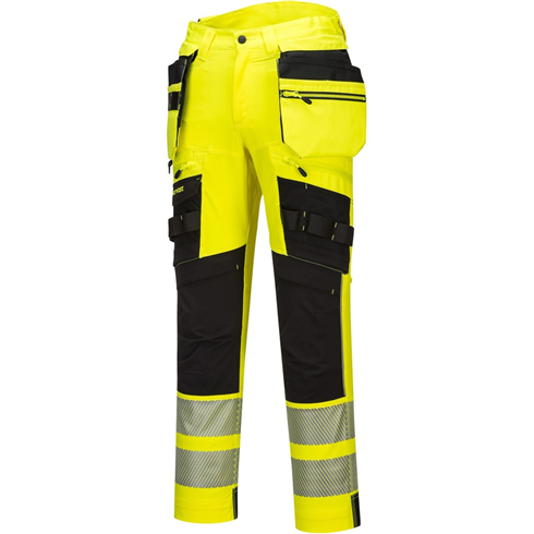 Portwest DX442 Hi-vis Detachable Holster Pocket Trousers Yellow/Black