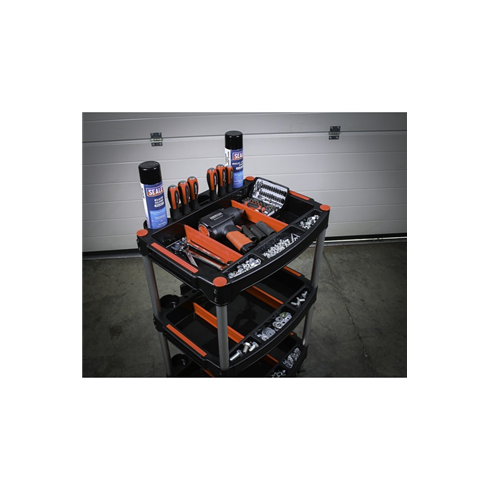 Sealey CX313 Workshop Trolley 3-Level Composite with Parts Storage