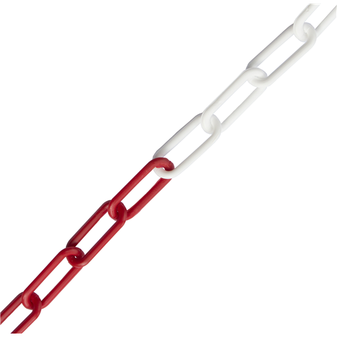 10mm RED & WHITE Plastic Link Chain