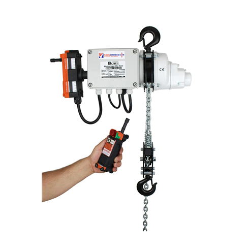 Radio Controlled Electric hoist 250kg, 240 volt c/w bag.