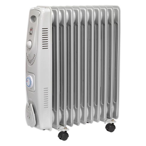 Sealey RD2500TT Oil Filled Radiator 1500W/230V 11-Element with Timer