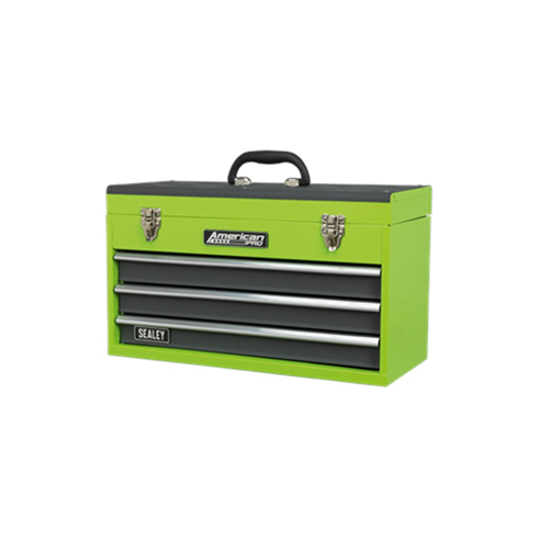 Sealey AP9243BBHV Tool Chest 3 Drawer Portable with Ball-Bearing Slides - Green/Grey