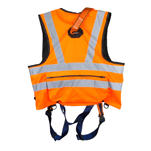 High Visibility ORANGE Jacket Safety Harness Elasticated With Quick Release Buckles