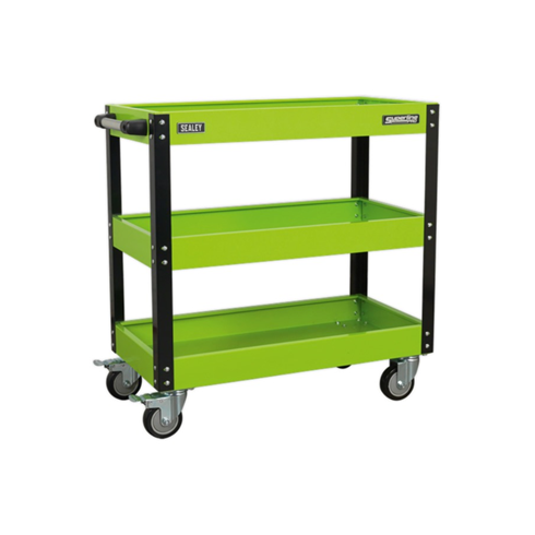 Sealey CX110HV Heavy Duty Workshop Trolley 3-Level - Hi-Vis Green