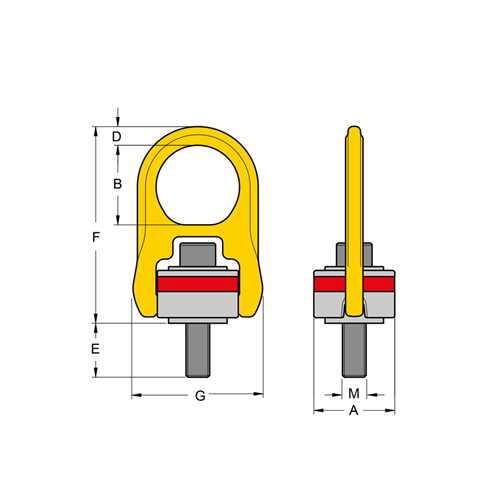 Yoke Swivel Hoist Ring Type 203 Metric Thread