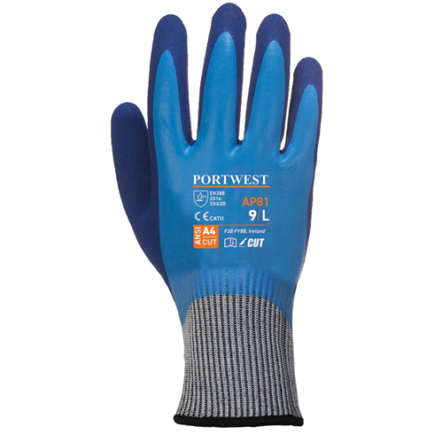 Portwest AP81 Liquid Pro Waterproof Cut Resistant Glove Blue (10pk)