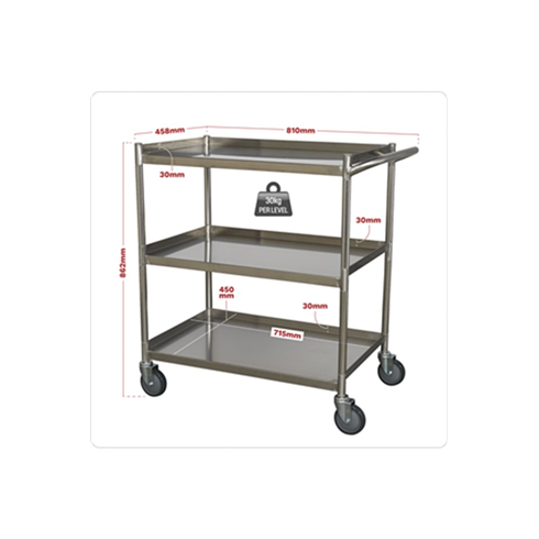 Sealey CX410SS Workshop Trolley 3-Level Stainless Steel