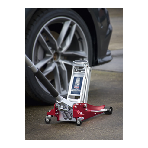 Sealey RJA1550 1.5tonne Aluminium Low Profile Trolley Jack with Rocket Lift