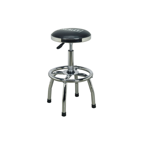 Sealey SCR17 Heavy Duty Pneumatic Workshop Stool with Adjustable Height Swivel Seat