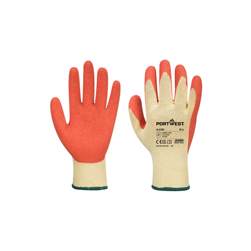 Portwest A100 Latex Grip Glove Orange (10pk)