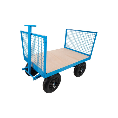 1tonne Heavy Duty Site Trolley c/w Pneumatic Tyres  and Removable Mesh Sides