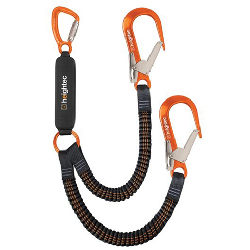 Heightec LE2TS FLEXOR Elasticated Twin Lanyard c/w Scaffold Hooks