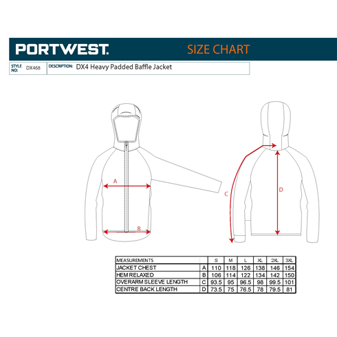 Portwest DX468 Insulated Jacket Metro Blue
