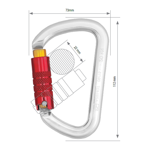 AZ014DT Triple Lock Aluminium Karabiner