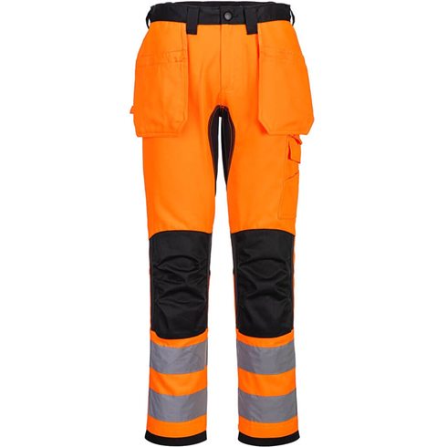 Portwest CD889 - WX2 Eco Hi-Vis Holster Pocket Trousers Orange/Black