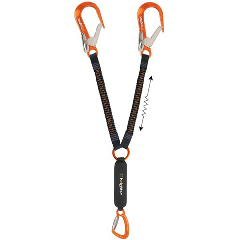 Heightec LE2TS FLEXOR Elasticated Twin Lanyard c/w Scaffold Hooks