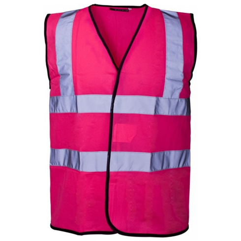 Pink Hi Viz Waist Coat - Sizes S, M, L & XL - High Visibility
