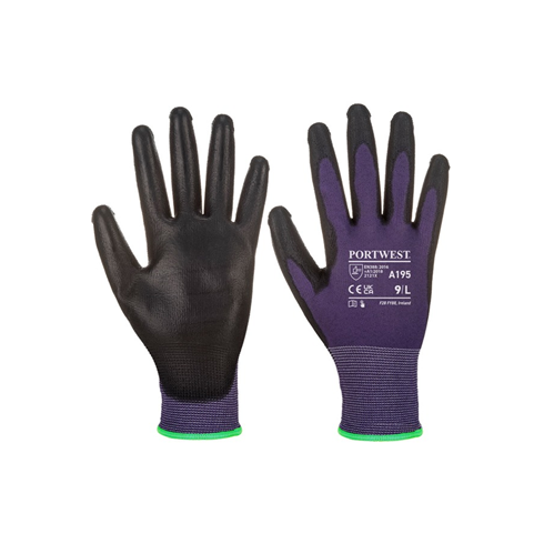 Portwest A195 Touchscreen PU Coated Grip Glove Purple/Black (10pk)