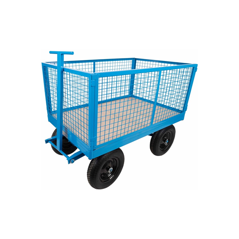 1tonne Heavy Duty Site Trolley c/w Pneumatic Tyres  and Removable Mesh Sides